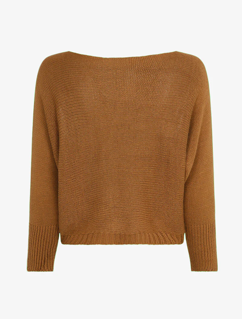 Pull chauve-souris à imprimé LOVE - Camel - Image 2