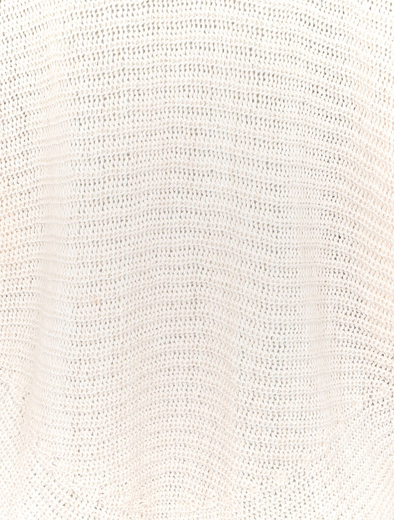 Pull chauve-souris en maille - Beige - Image 3