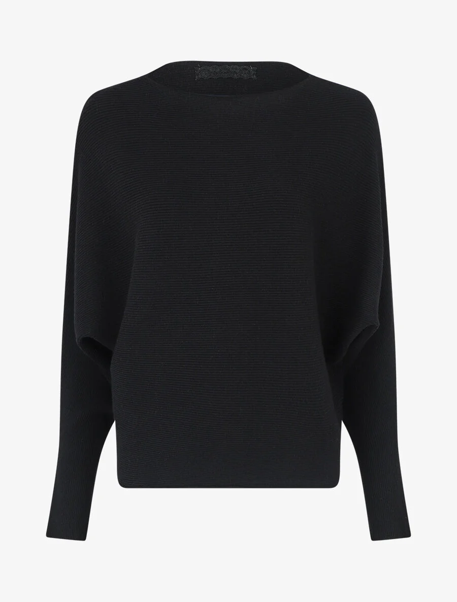 Pull col bateau ajusté - Noir