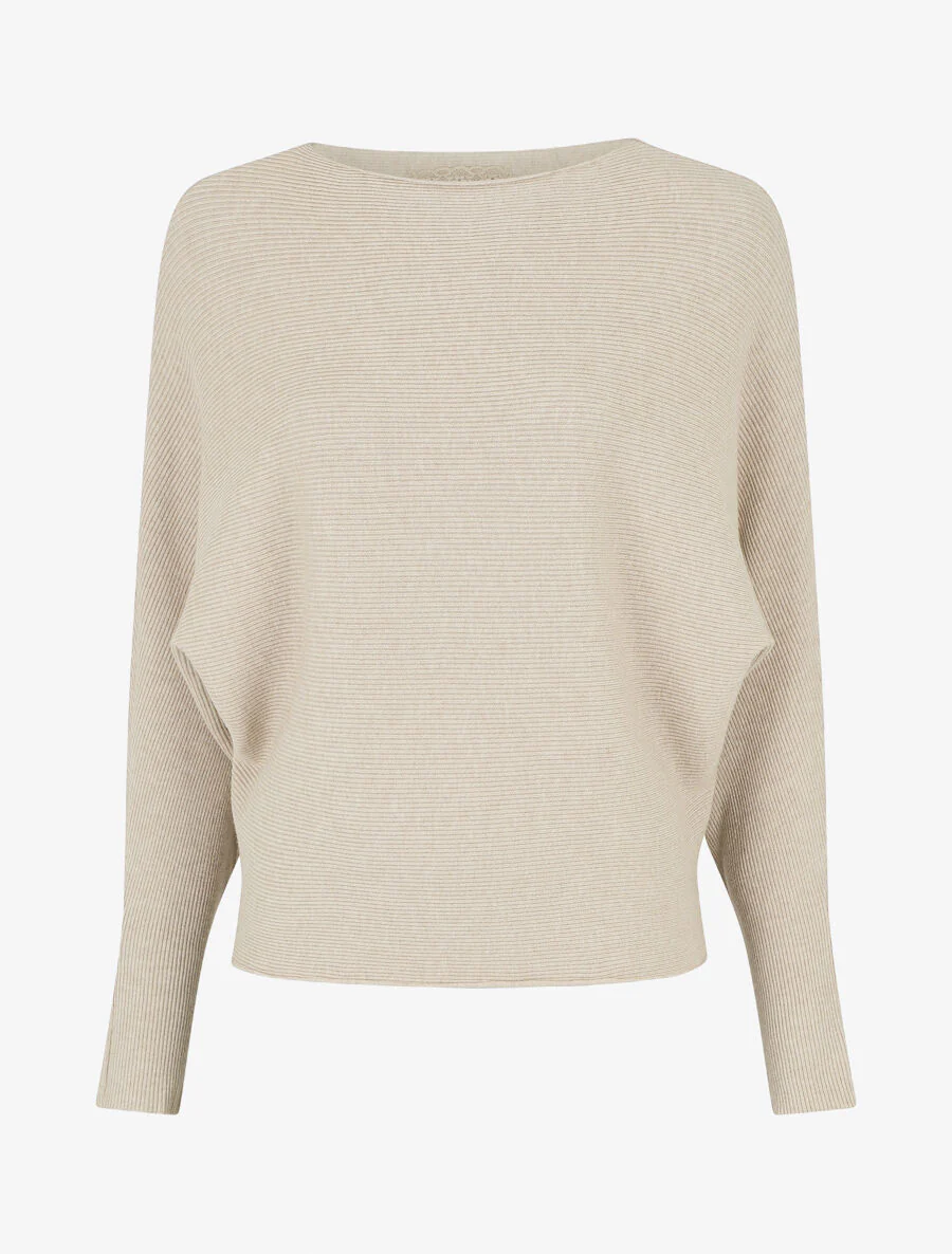 Pull col bateau ajusté - Beige