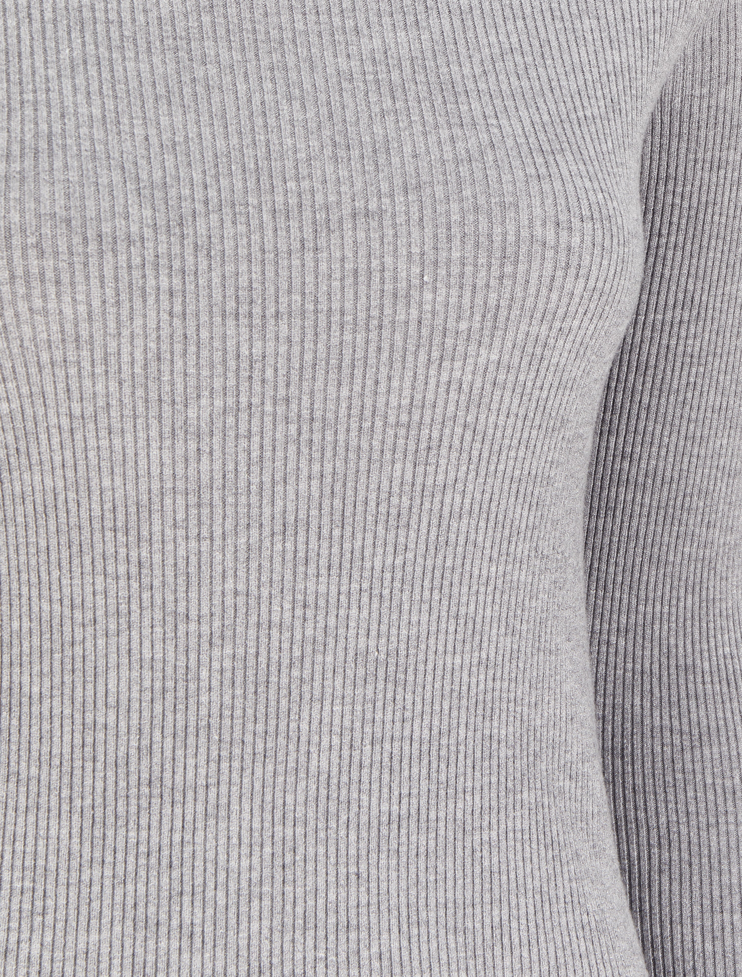 Pull col montant côtelé - Gris chiné - Image 3