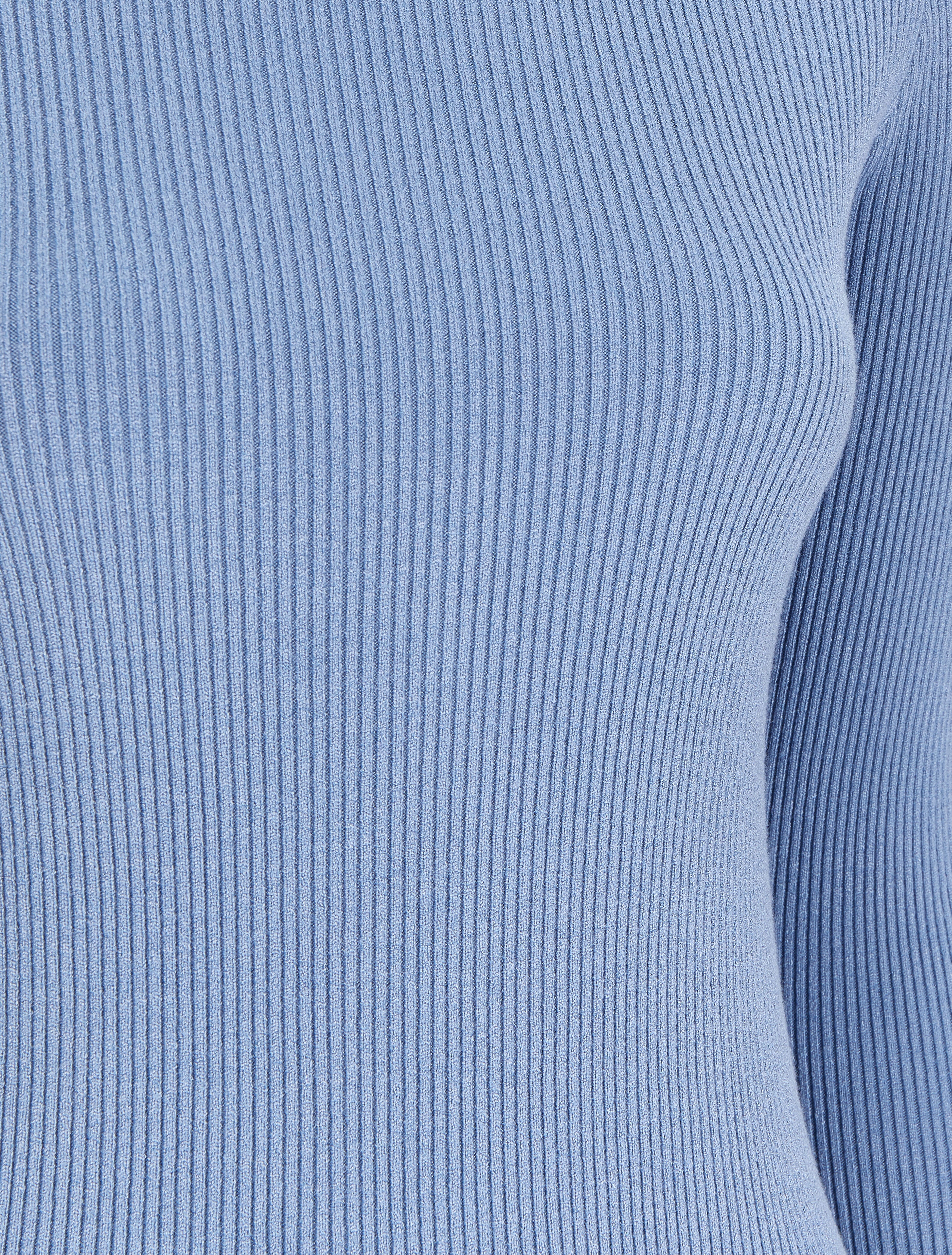 Pull col montant côtelé - Bleu - Image 3