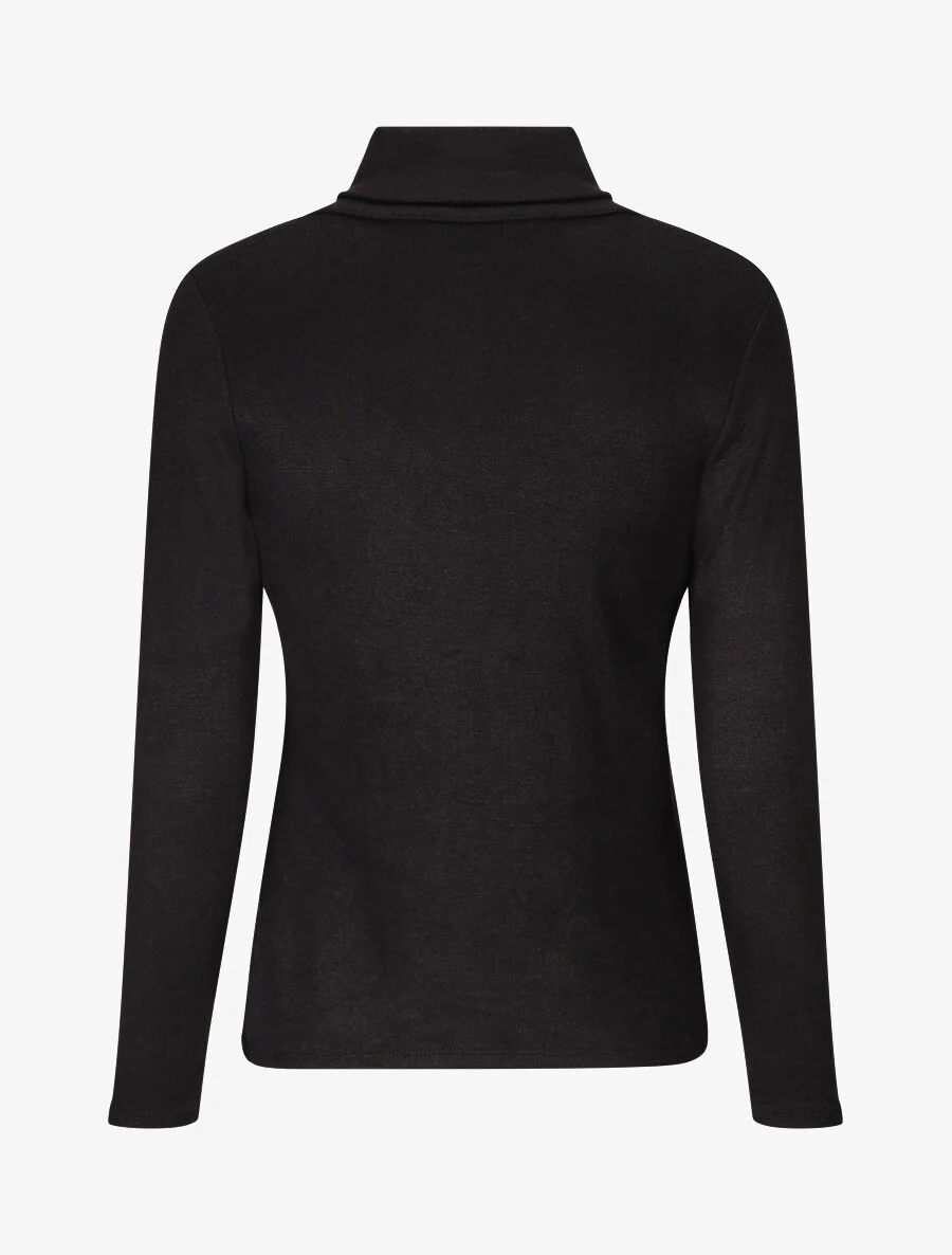 Pull col montant et crochet décoratif - Noir - Image 2