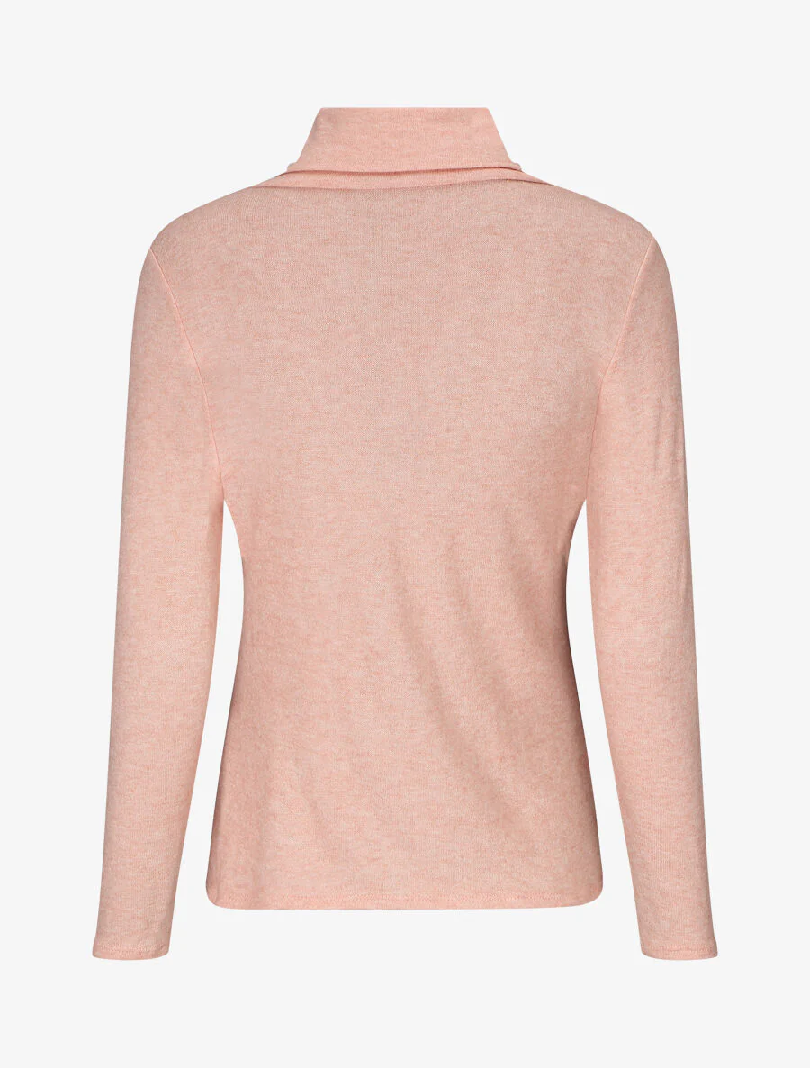 Pull col montant et crochet décoratif - Rose - Image 2