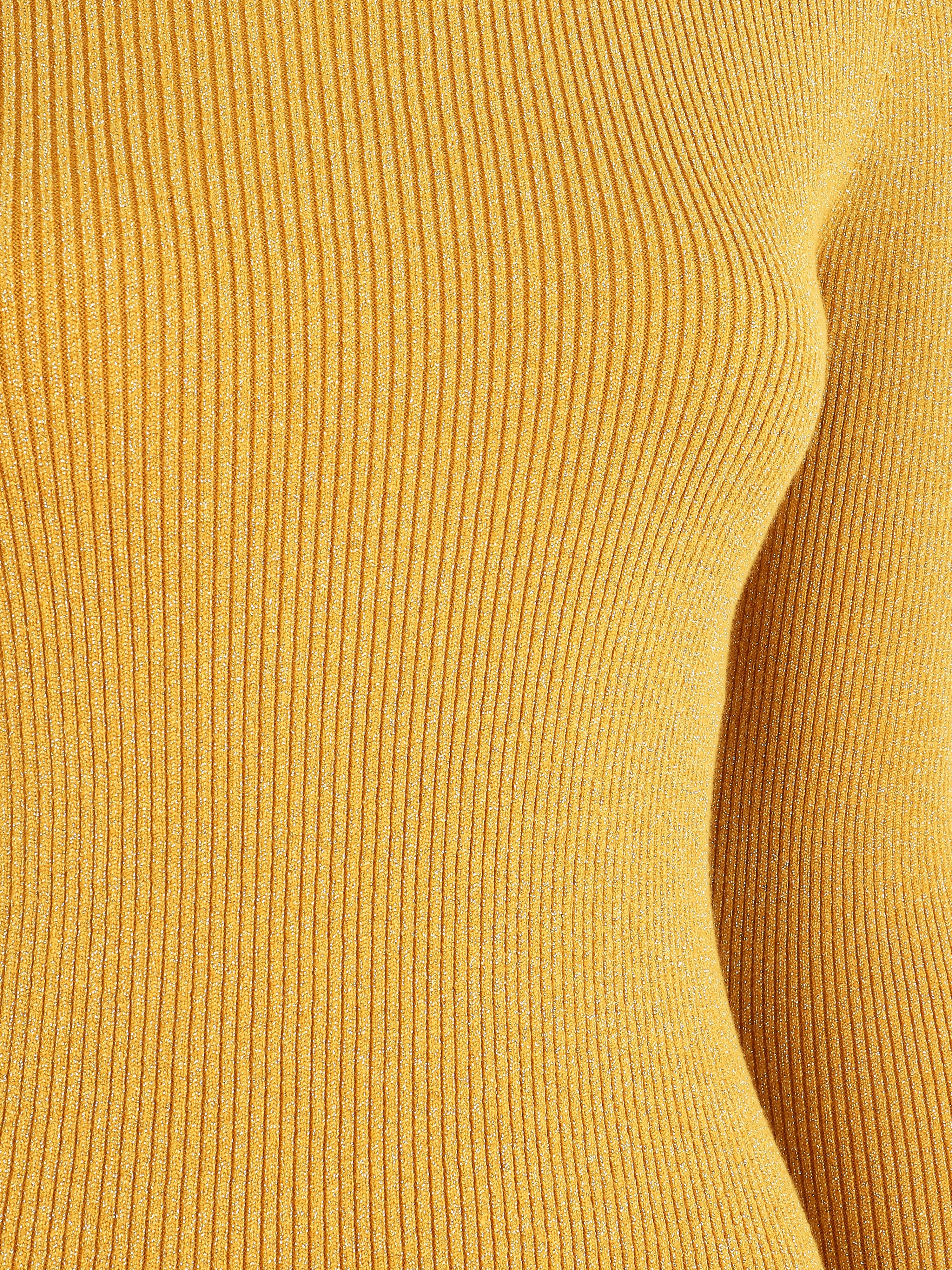 Pull col roulé ajusté et irisé - Moutarde - Image 3