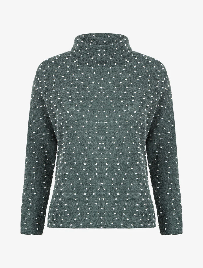 Pull col roulé oversize à plumetis - Vert