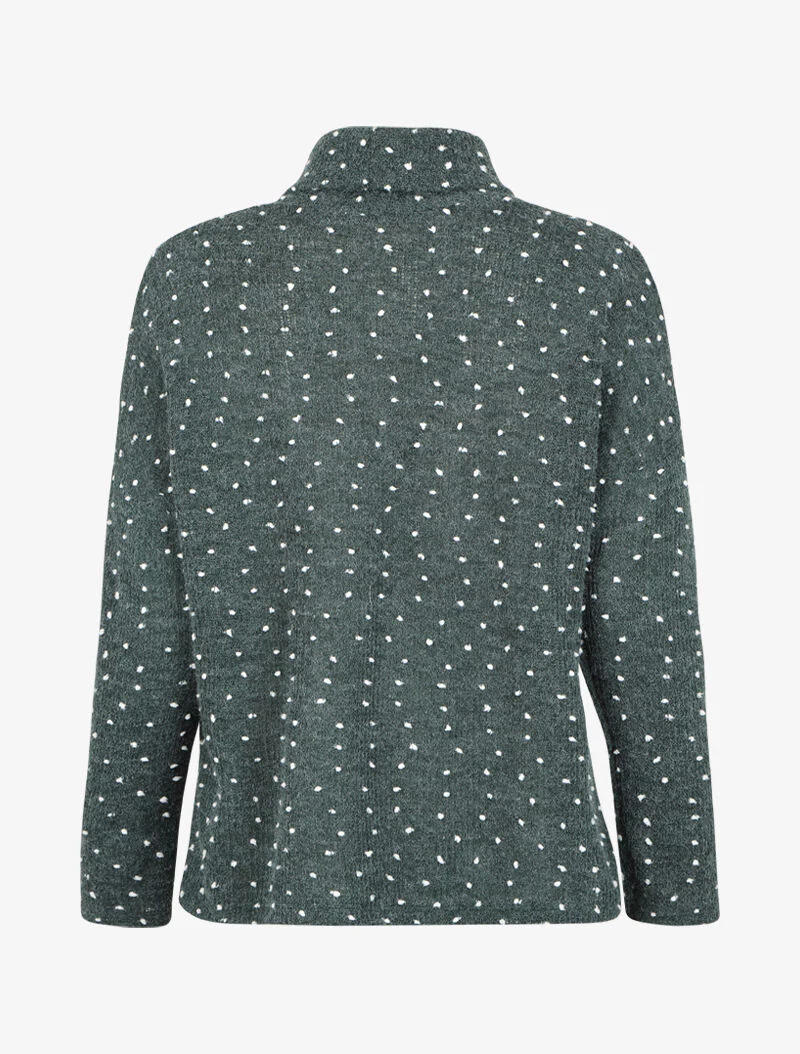Pull col roulé oversize à plumetis - Vert - Image 2