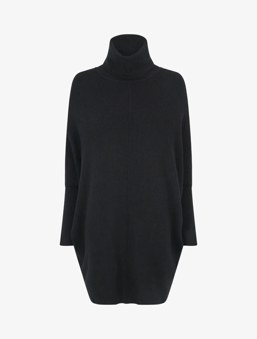 Pull col roulé oversize - Noir