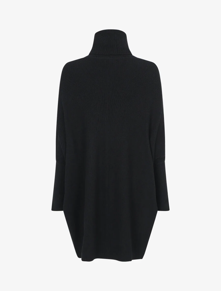 Pull col roulé oversize - Noir - Image 2