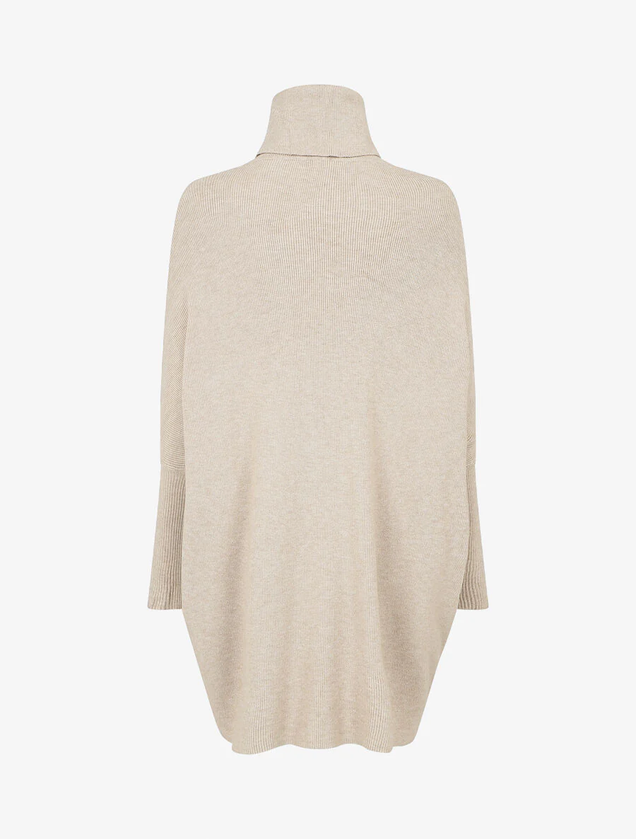 Pull col roulé oversize - Beige - Image 2