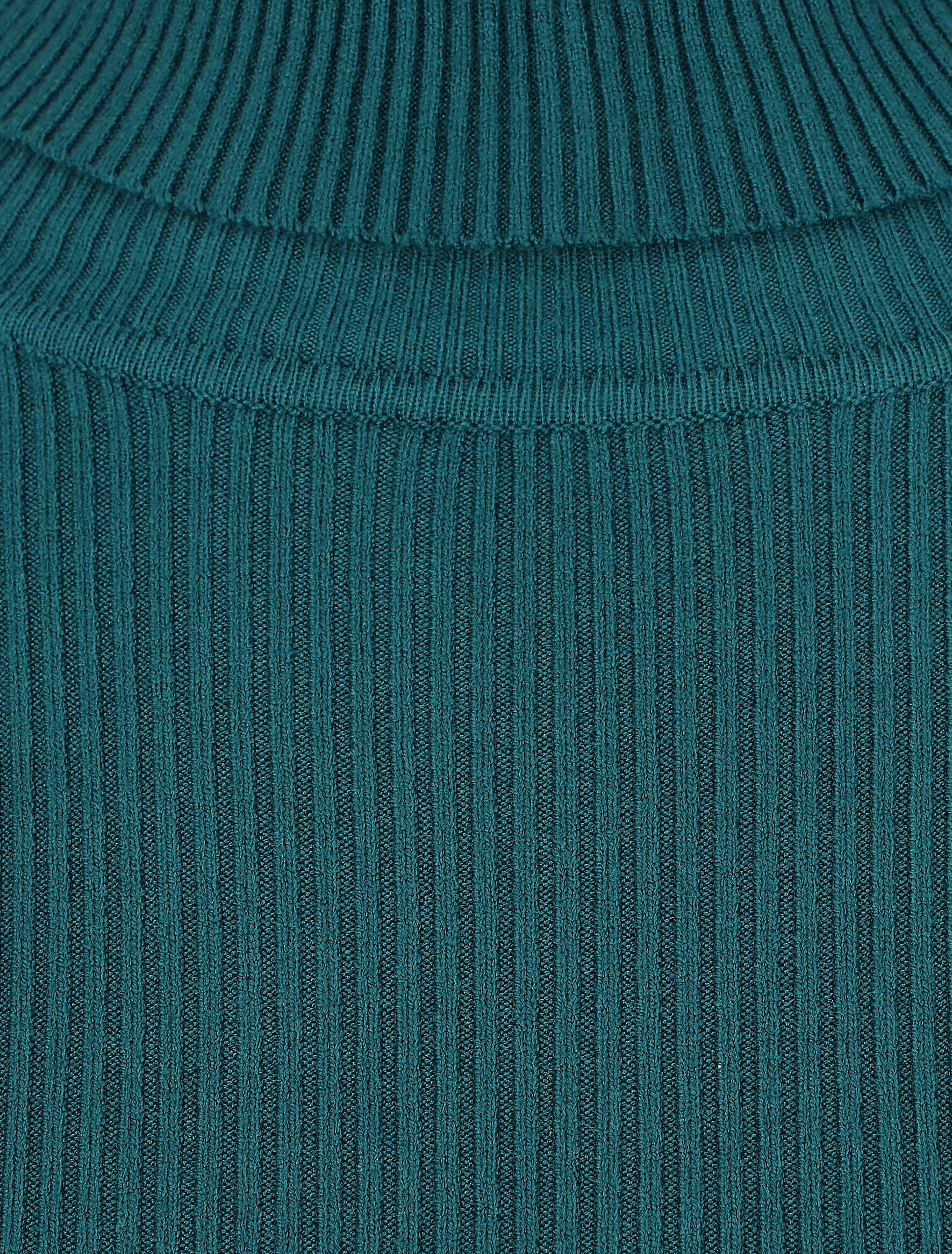 Pull col roulé uni ajusté - Bleu canard - Image 3