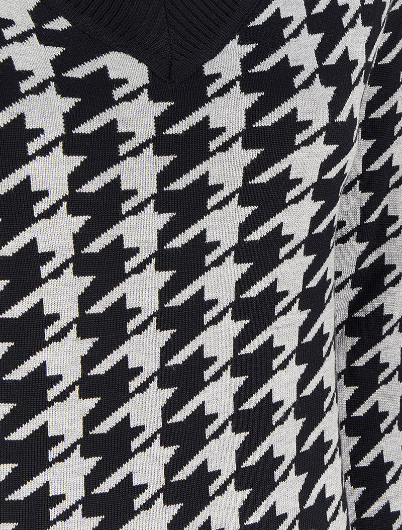 Pull col V à imprimé - Gris/noir - Image 3