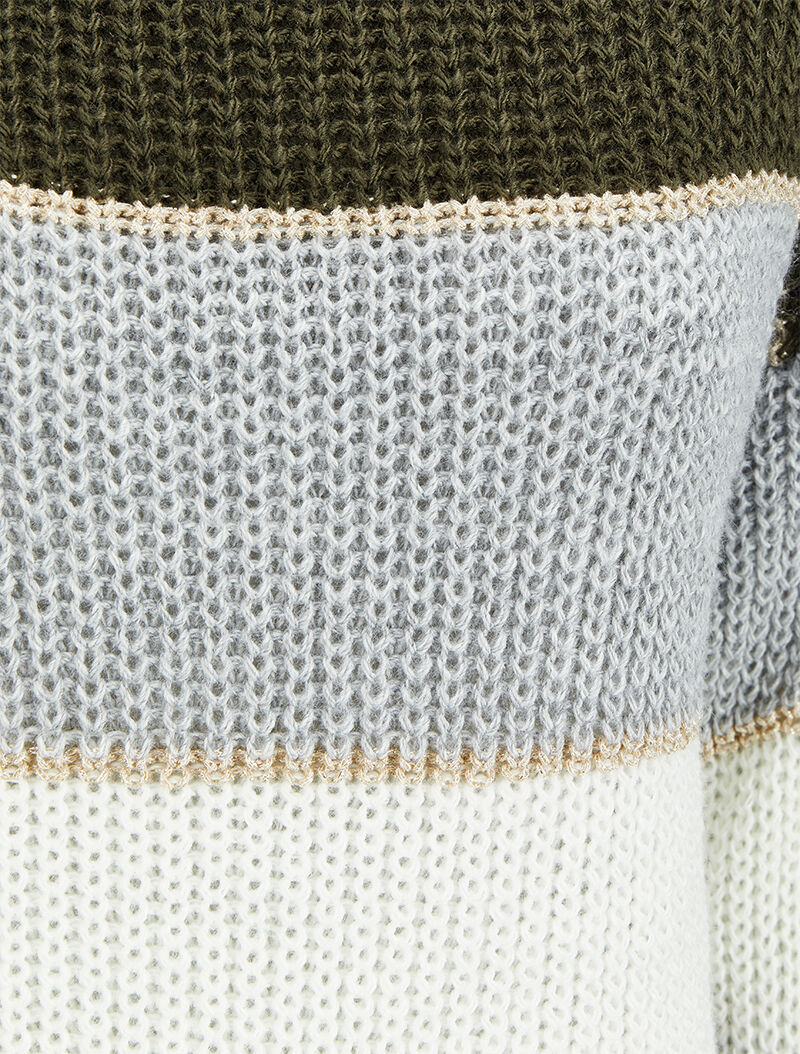 Pull color block à détails irisés - Kaki - Image 3