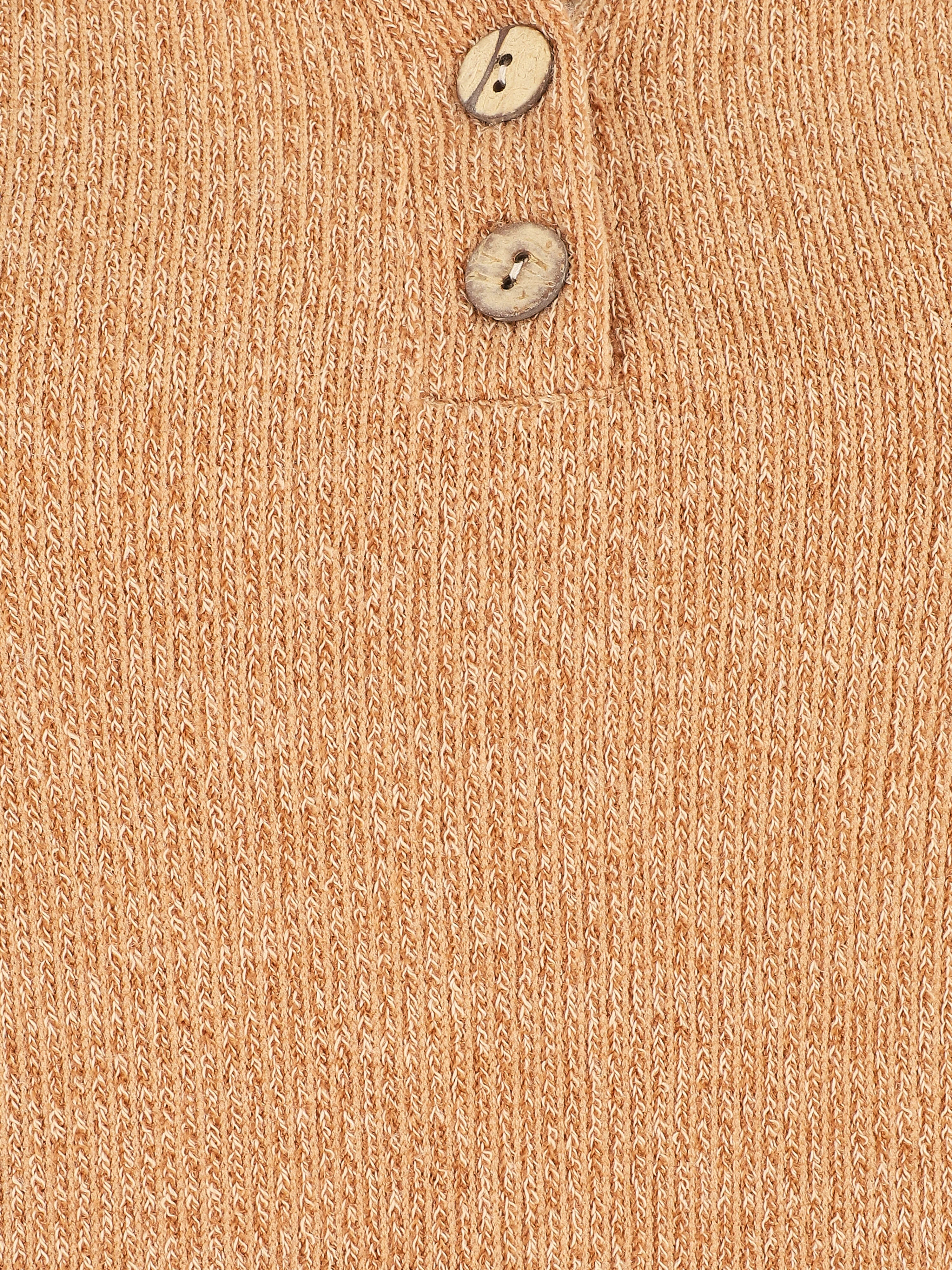 Pull côtelé à boutons - Camel - Image 3