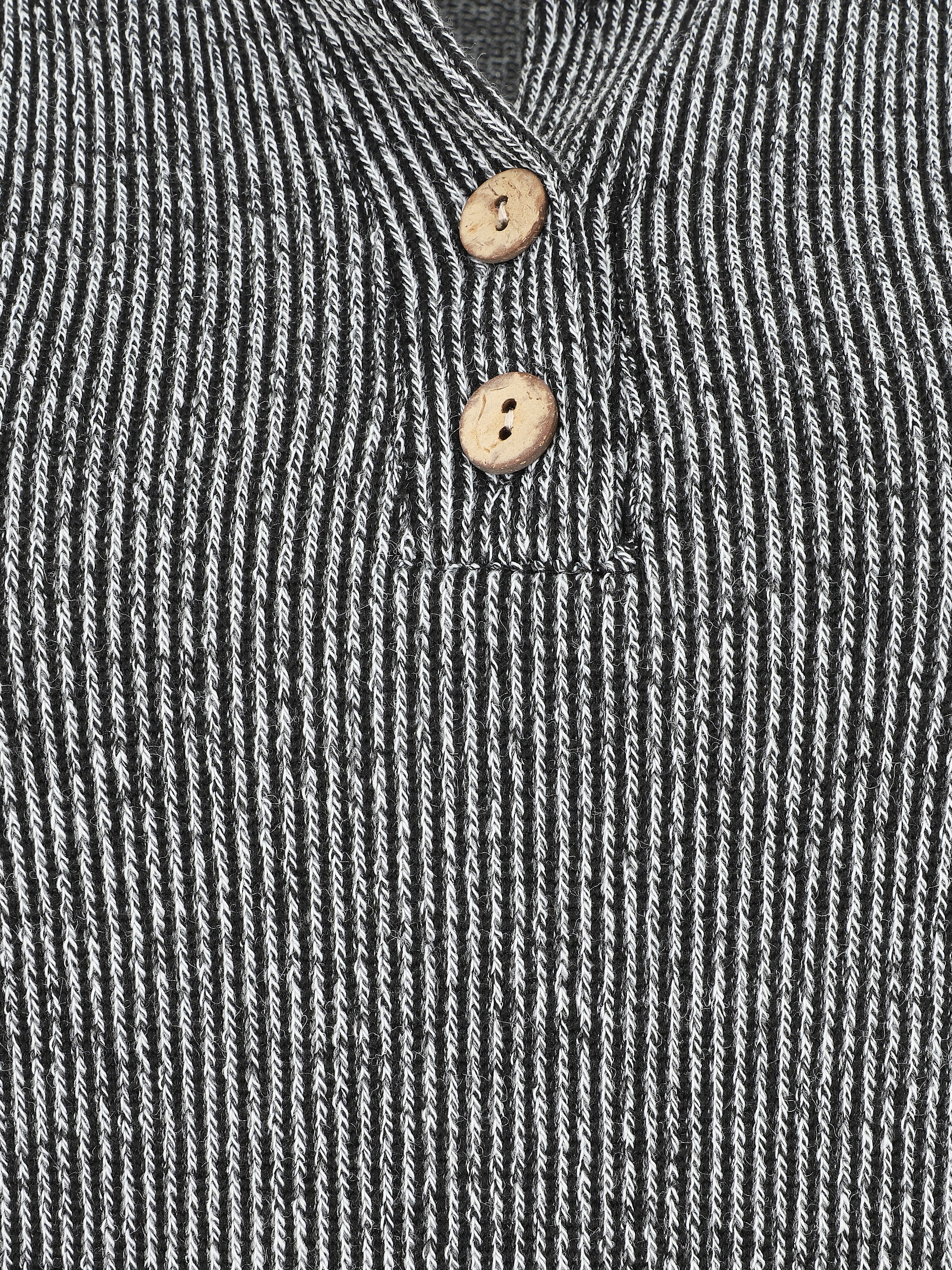 Pull côtelé à boutons - Gris - Image 3