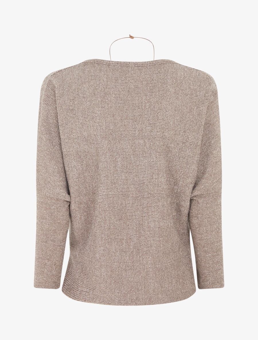 Pull côtelé et irisé - Taupe - Image 2