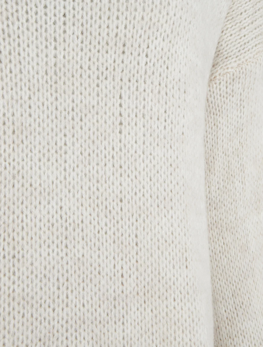 Pull coupe carrée à col roulé - Beige clair - Image 3