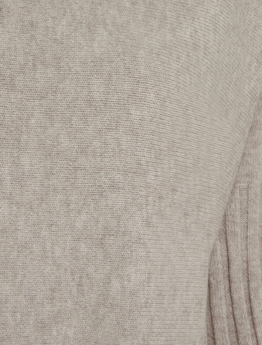 Pull coupe carrée à manches courtes - Taupe clair - Image 3