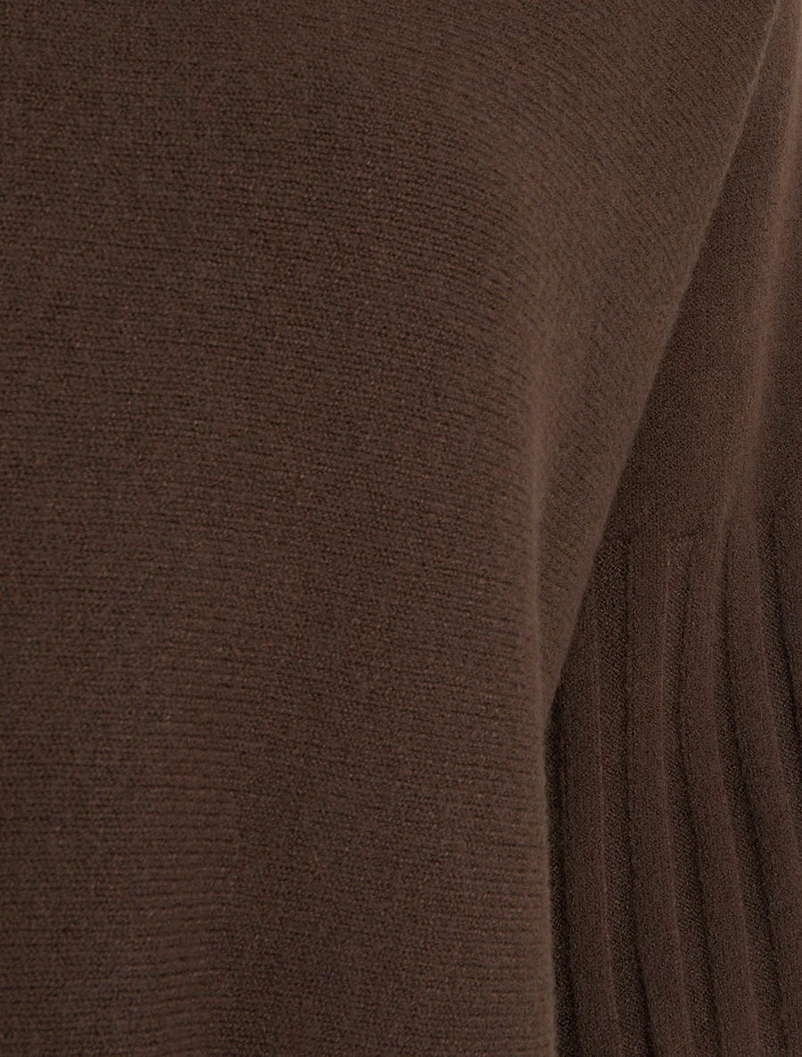 Pull coupe carrée à manches courtes - Marron - Image 3