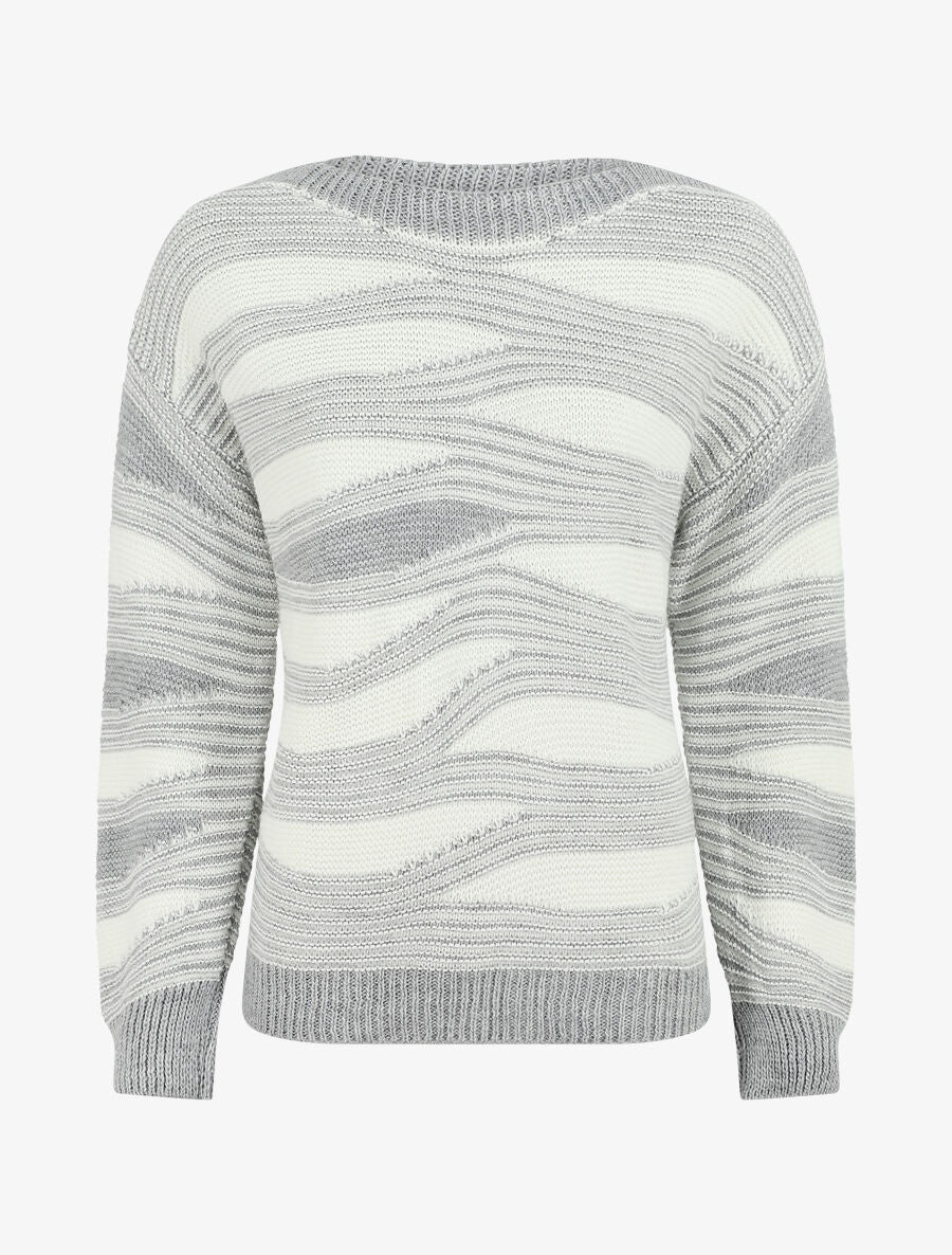Pull coupe droite imprimé graphique - Gris