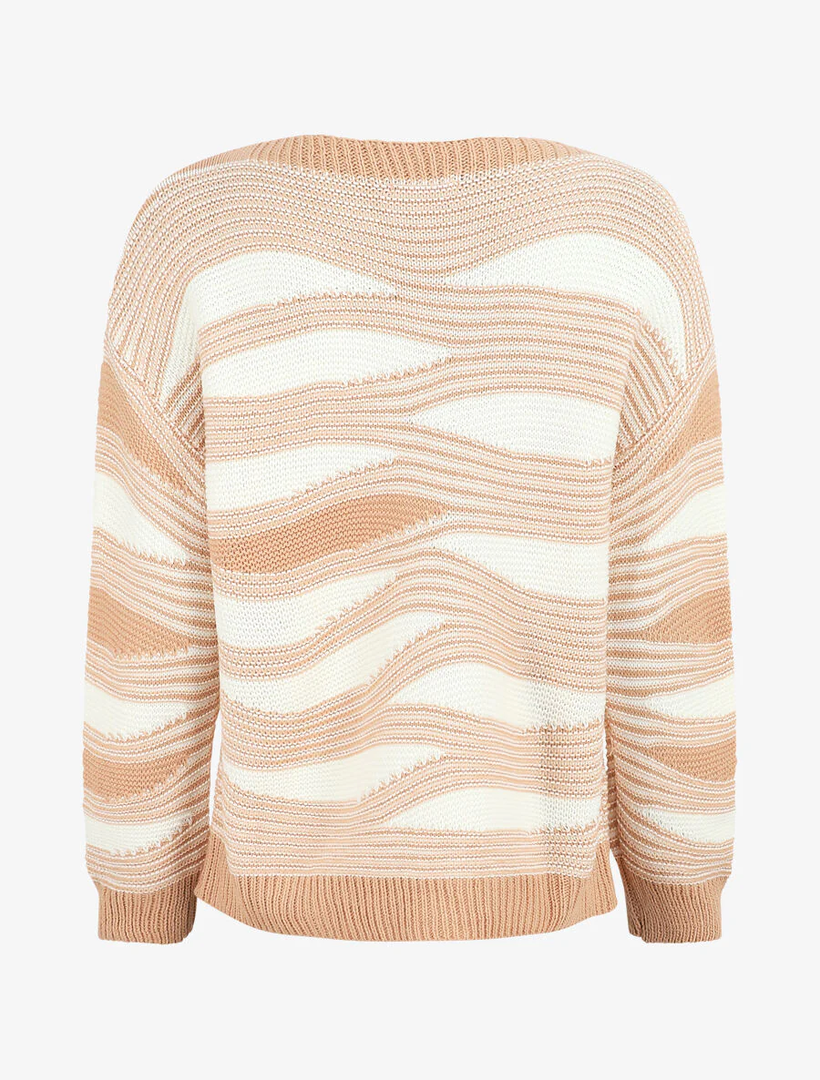 Pull coupe droite imprimé graphique - Rose - Image 2