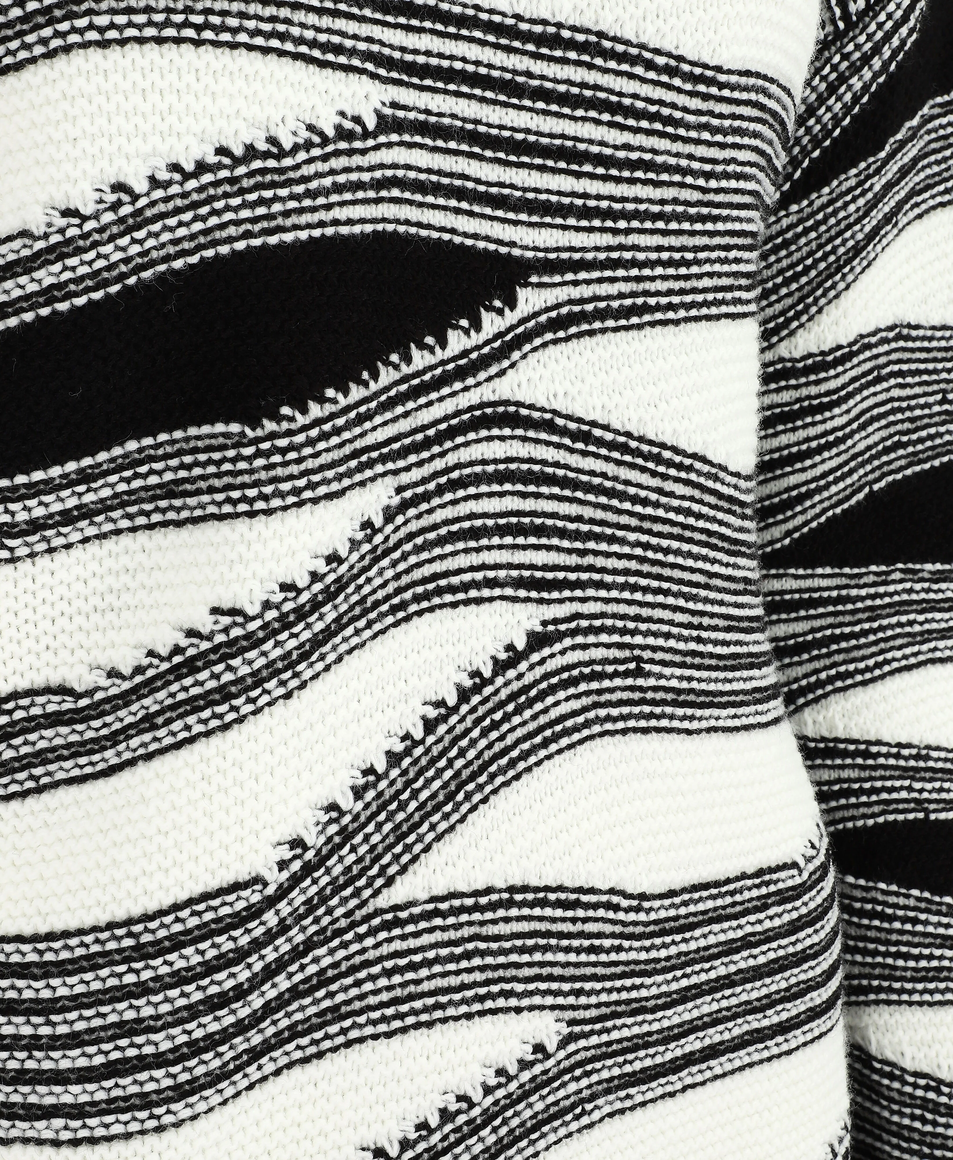 Pull coupe droite imprimé graphique - Noir - Image 3