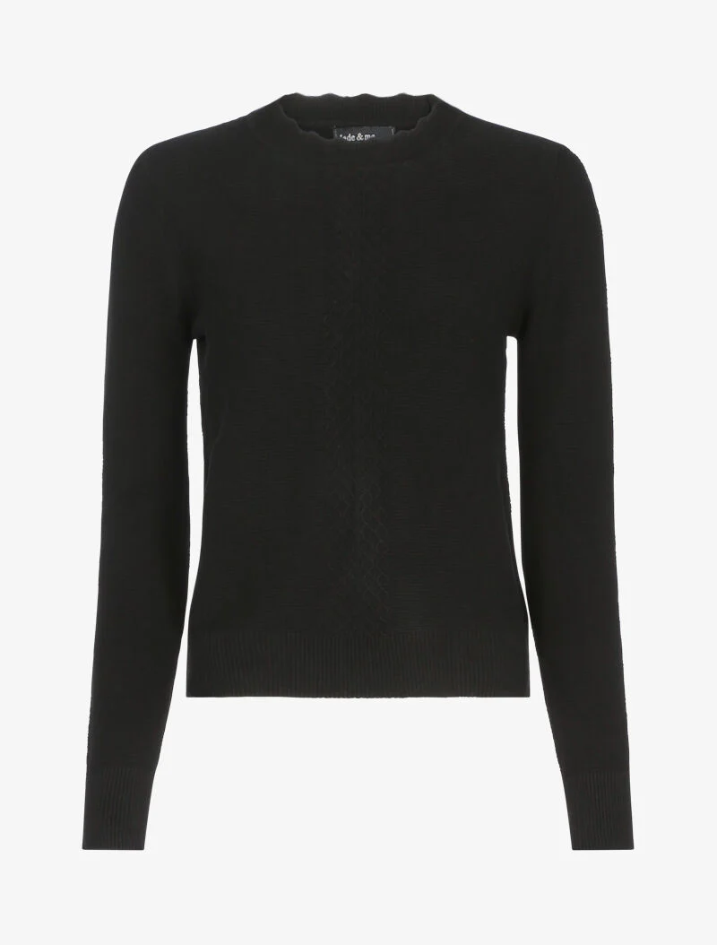 Pull court à bande géométrique - noir