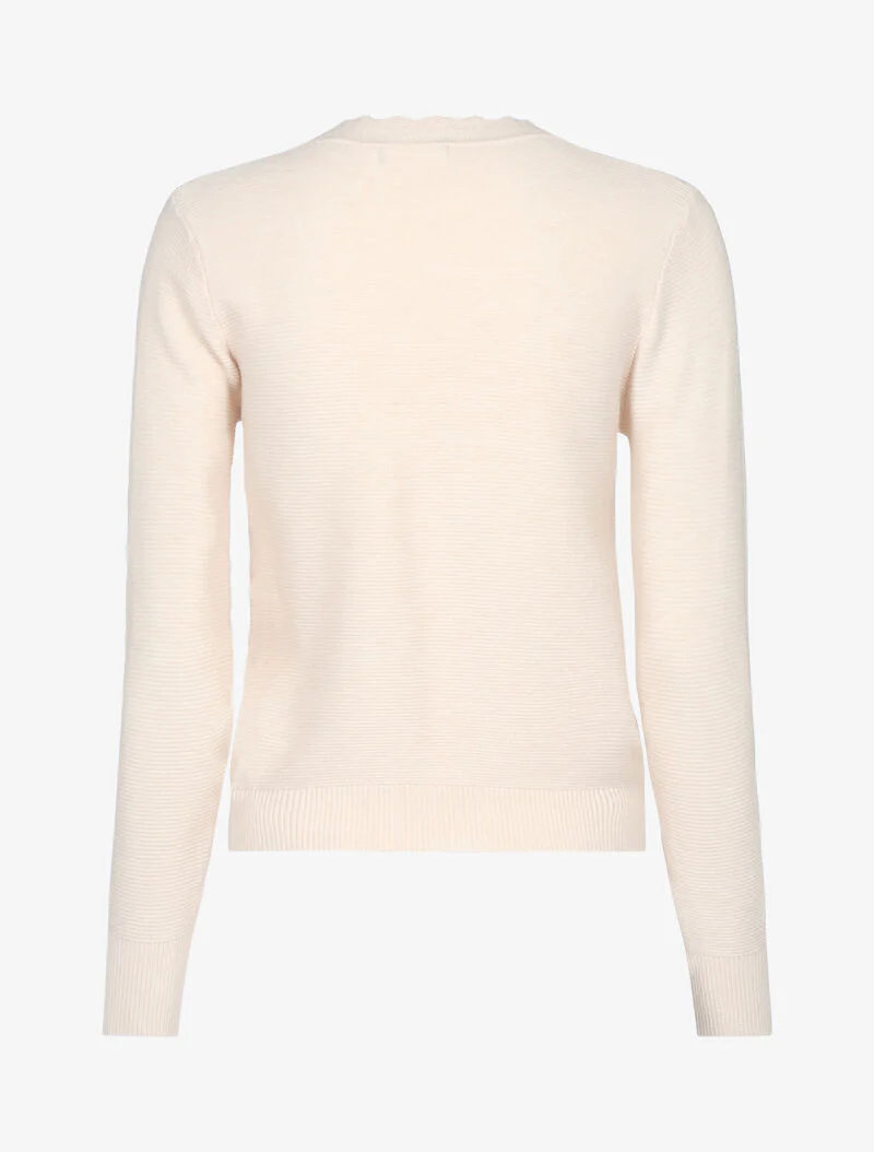 Pull court à bande géométrique - beige - Image 2
