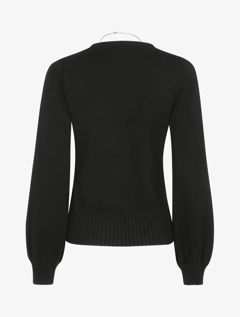 Pull court à détails torsadés - noir - Image 2