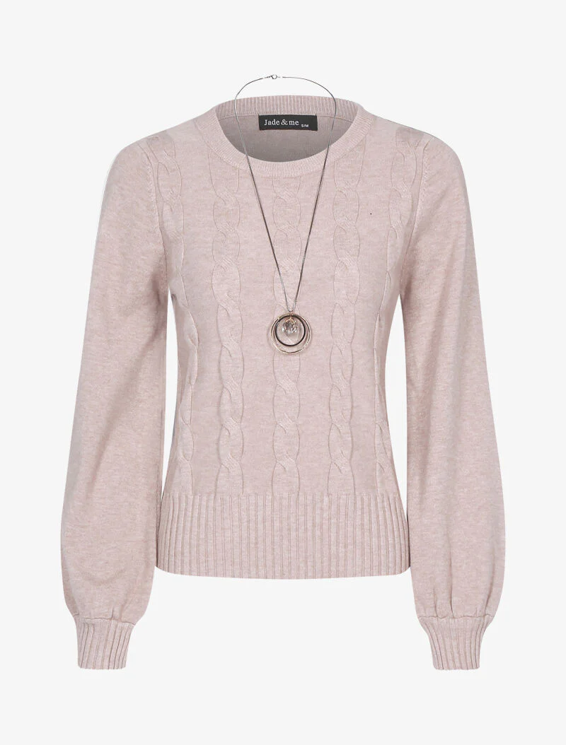 Pull court à détails torsadés - taupe
