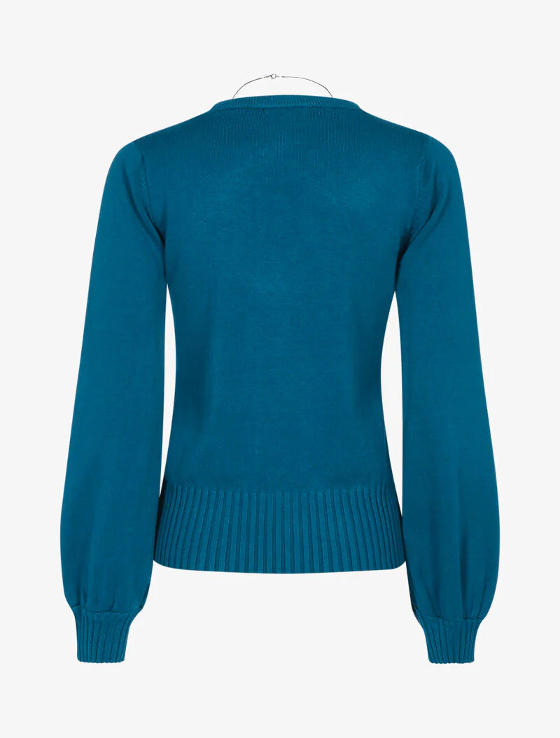 Pull court à détails torsadés - turquoise - Image 2
