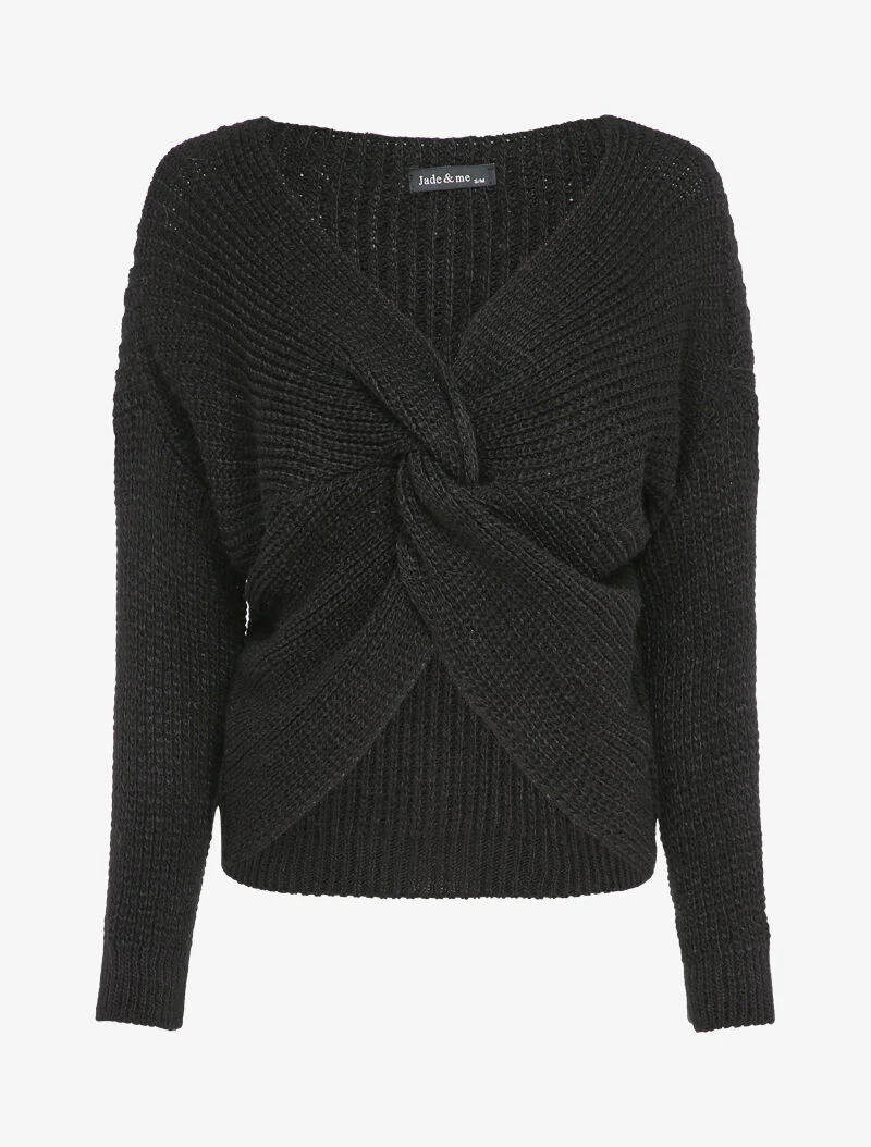 Pull court torsadé - Noir