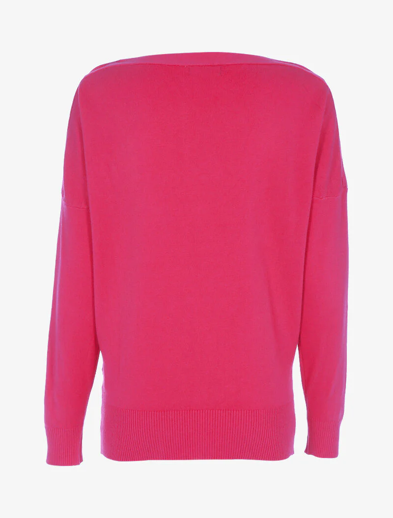 Pull doux à épaules zippées - fushia - Image 2