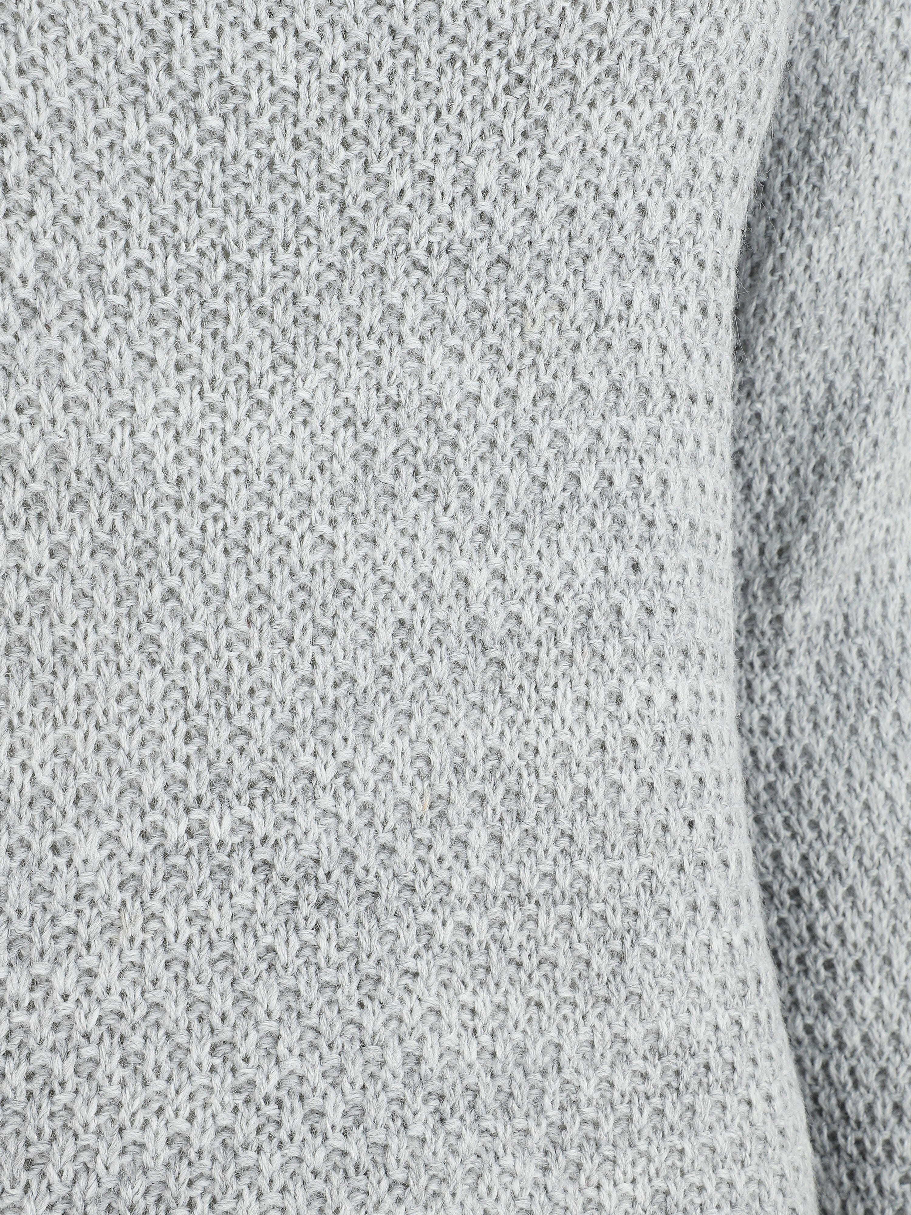 Pull droit à col rond - Gris clair - Image 3