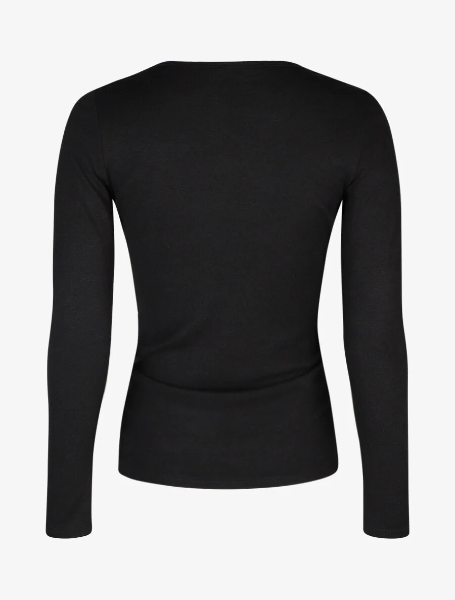 Pull droit cache-coeur - Noir - Image 2