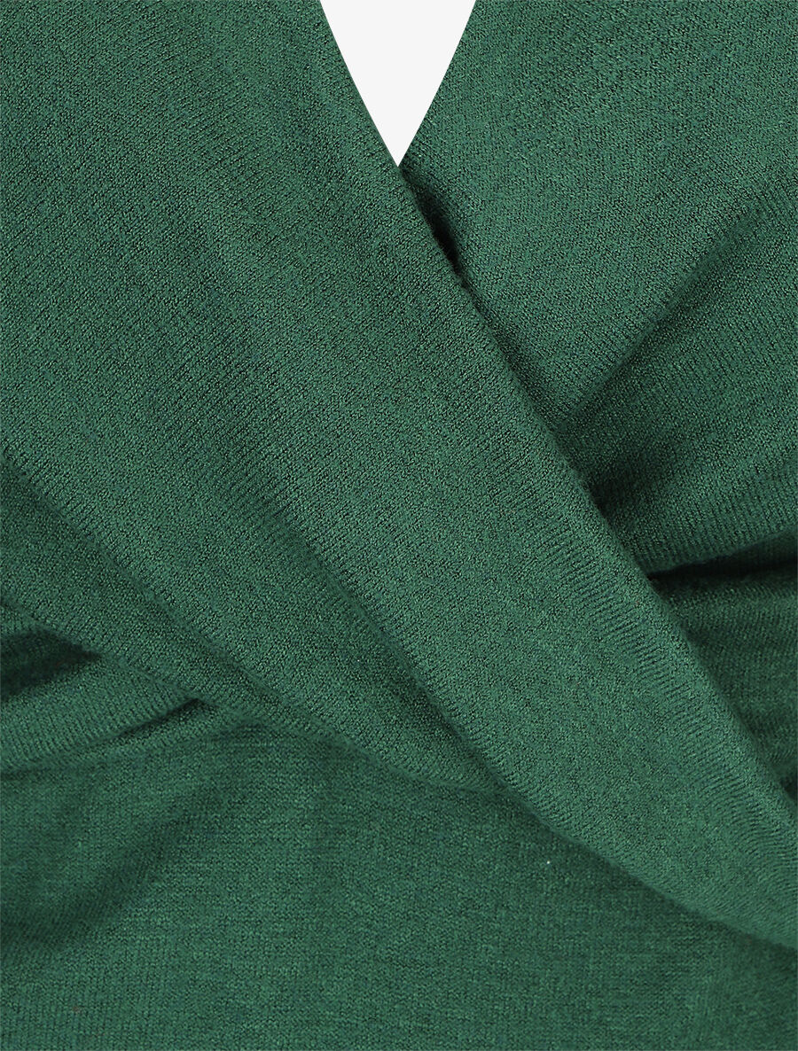 Pull droit cache-coeur - Vert sapin - Image 3