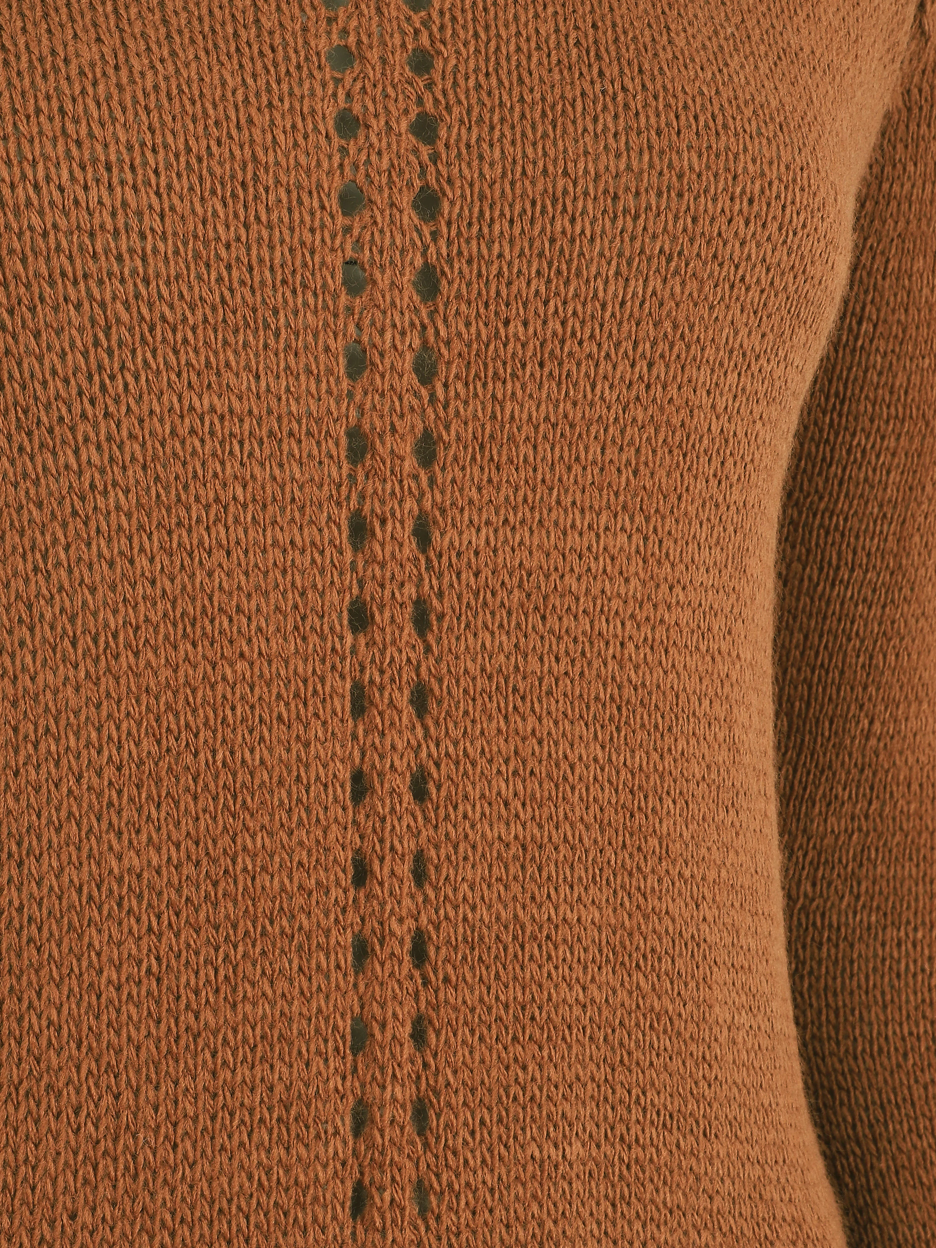 Pull droit dos en maille stylisée - Camel - Image 3
