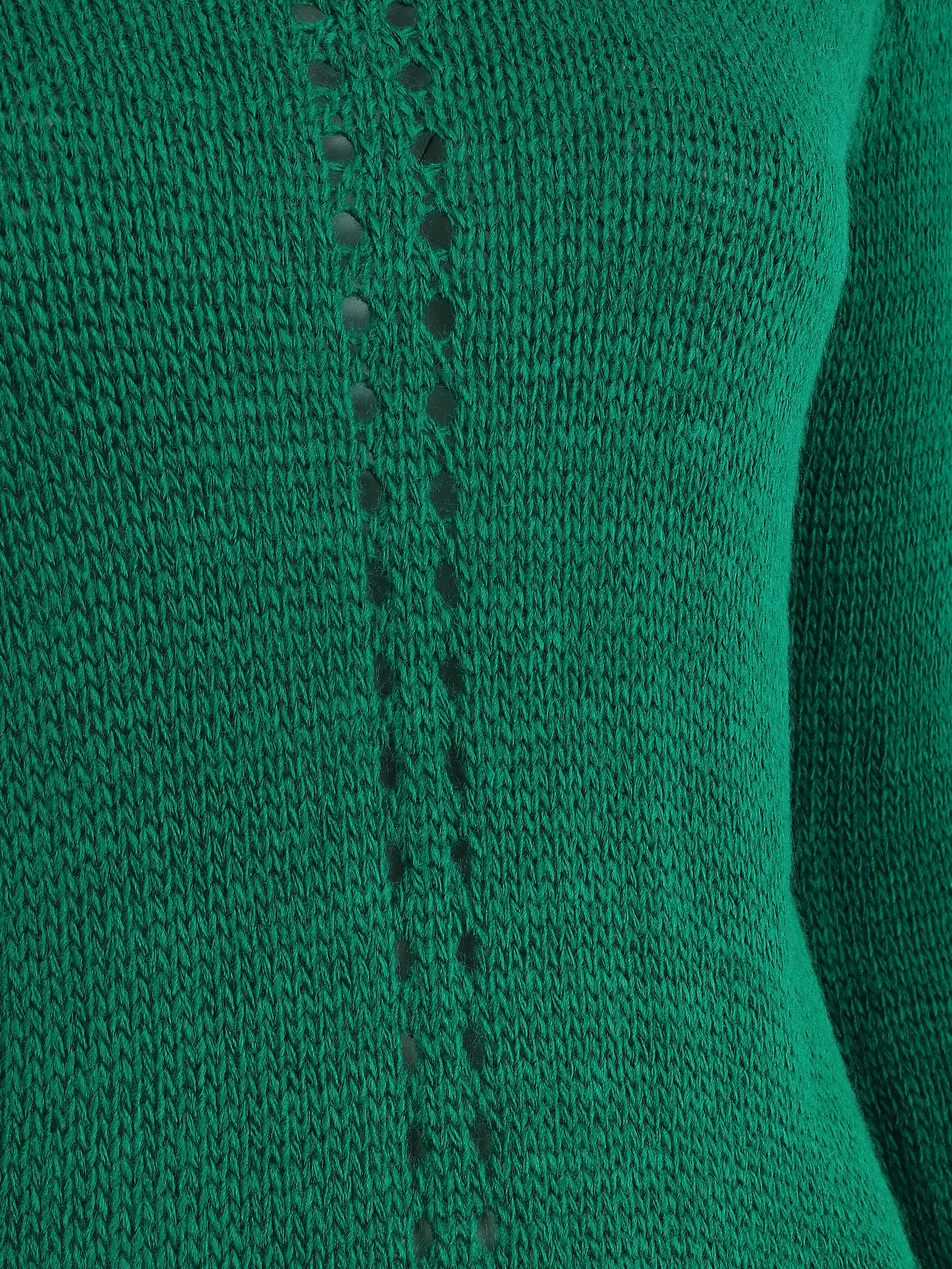 Pull droit dos en maille stylisée - Vert - Image 3