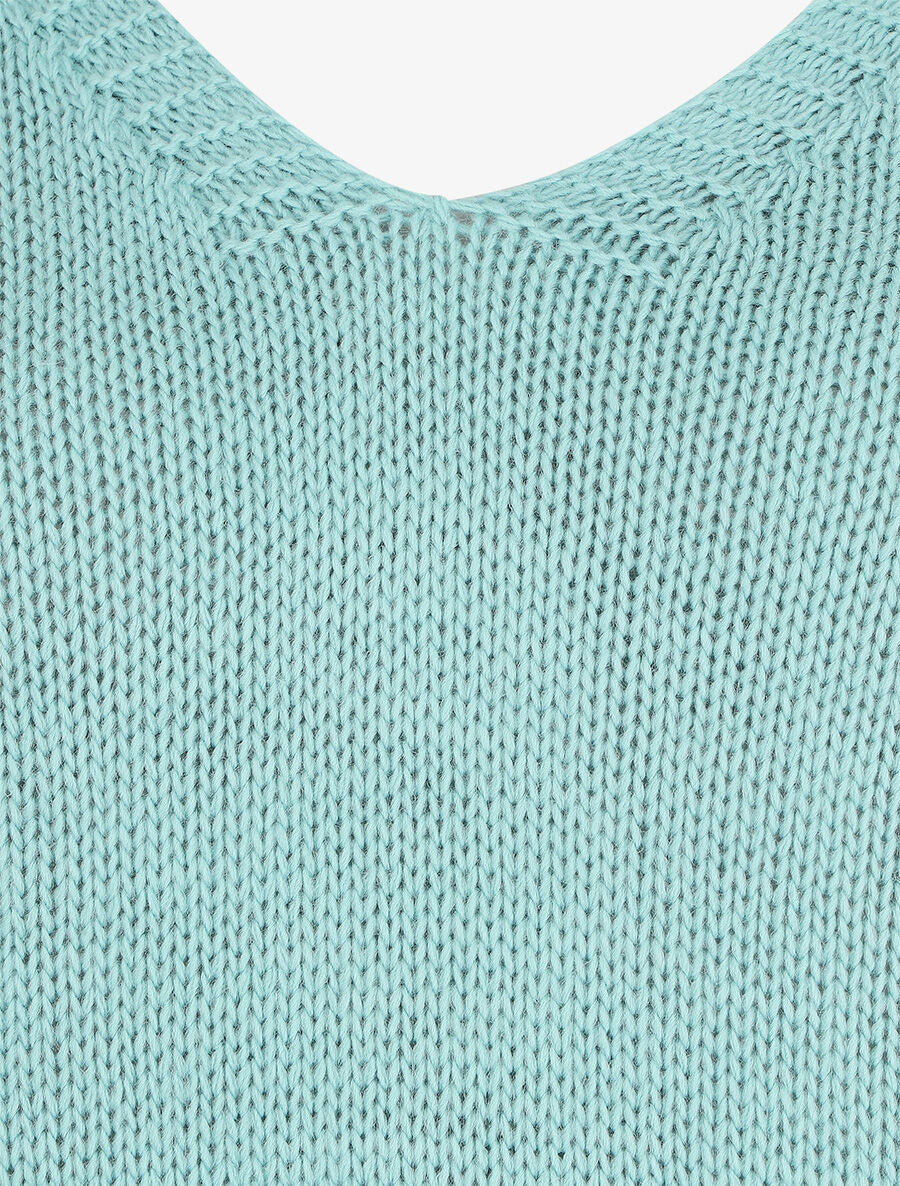 Pull droit dos stylisé - Bleu clair - Image 4