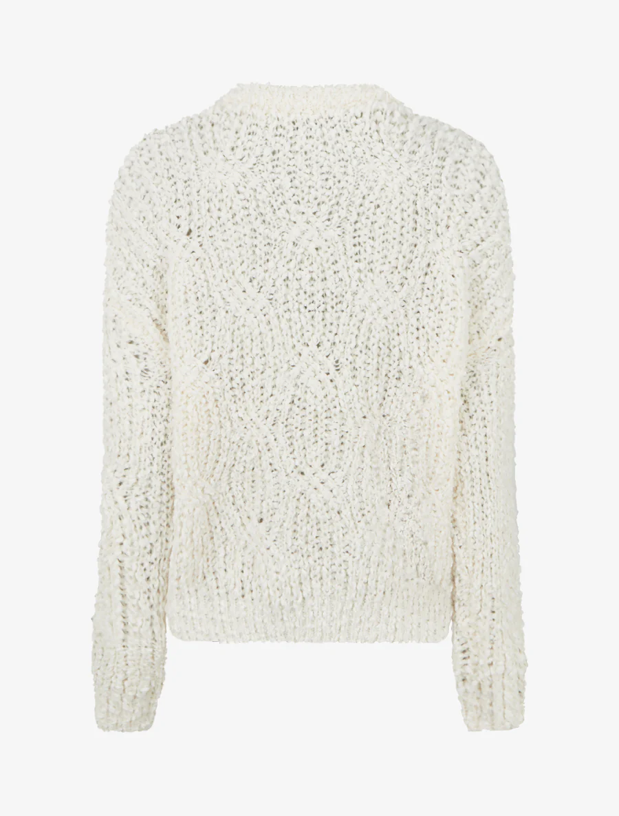 Pull droit en maille épaisse - Écru - Image 2