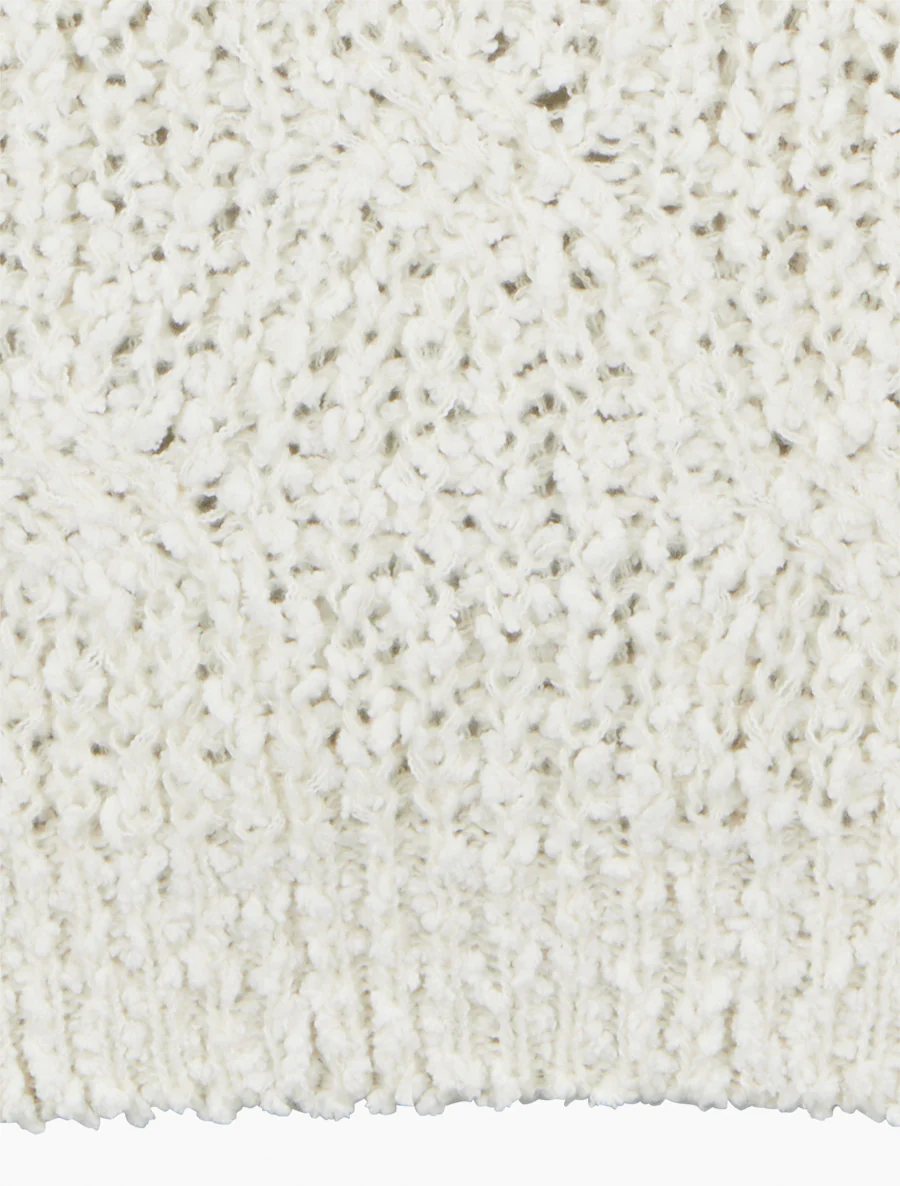 Pull droit en maille épaisse - Écru - Image 3