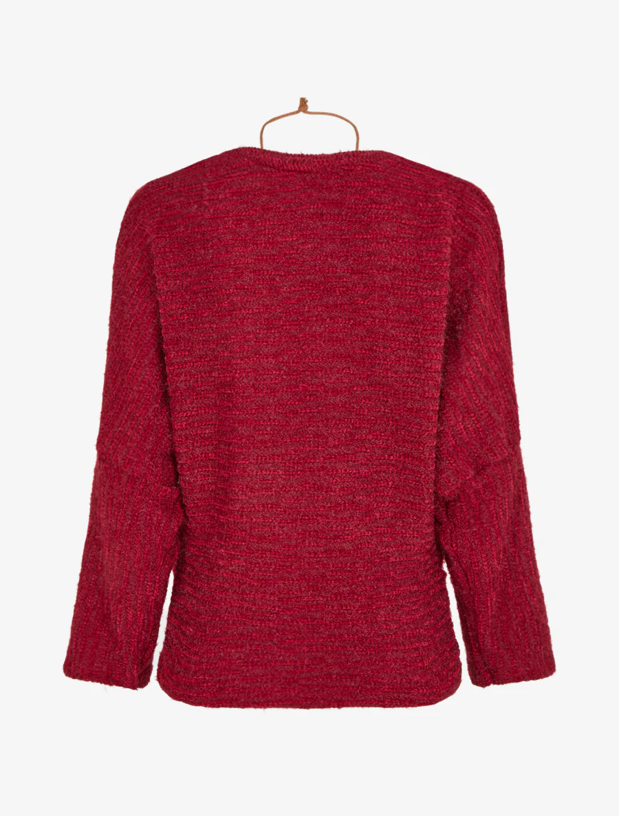 Pull duveteux à manches longues - Rouge - Image 2