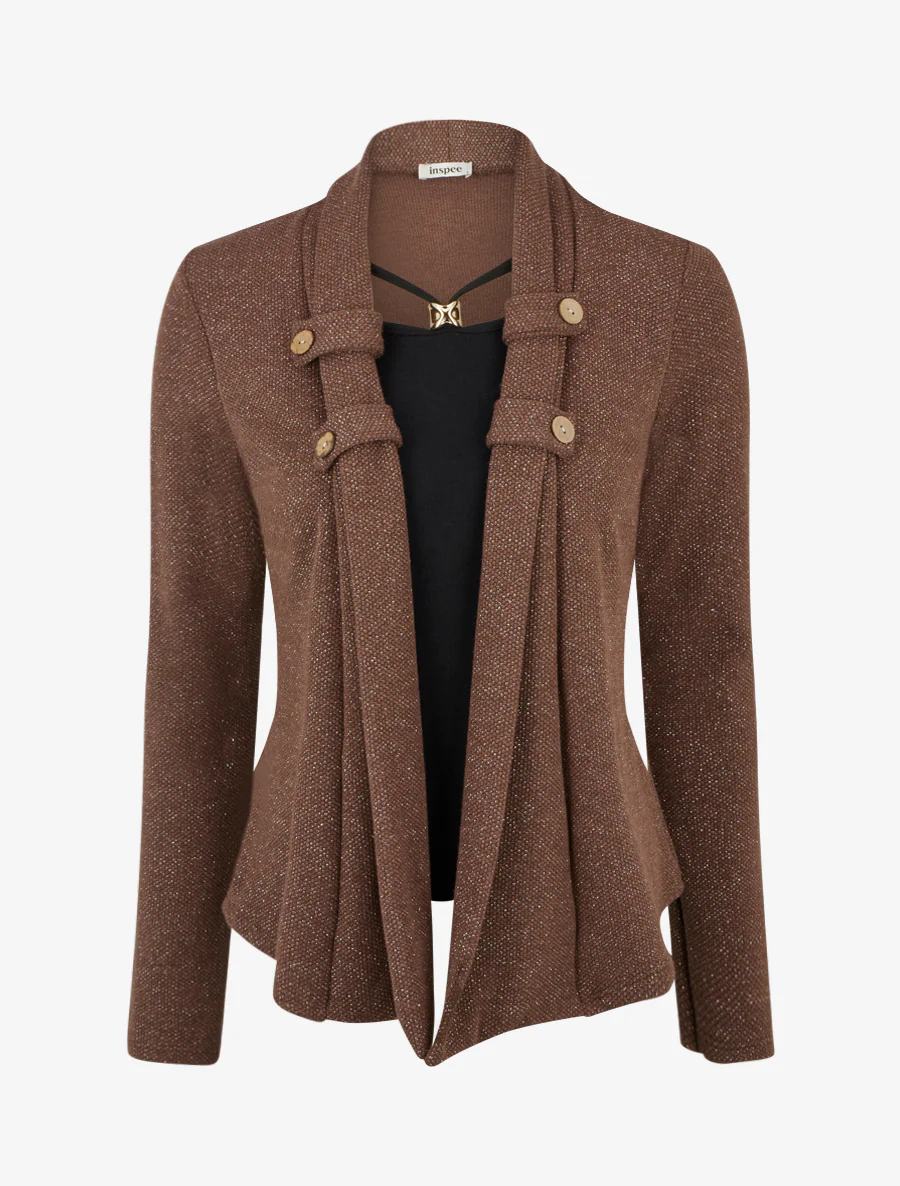 Pull effet gilet en superposition irisé - Marron