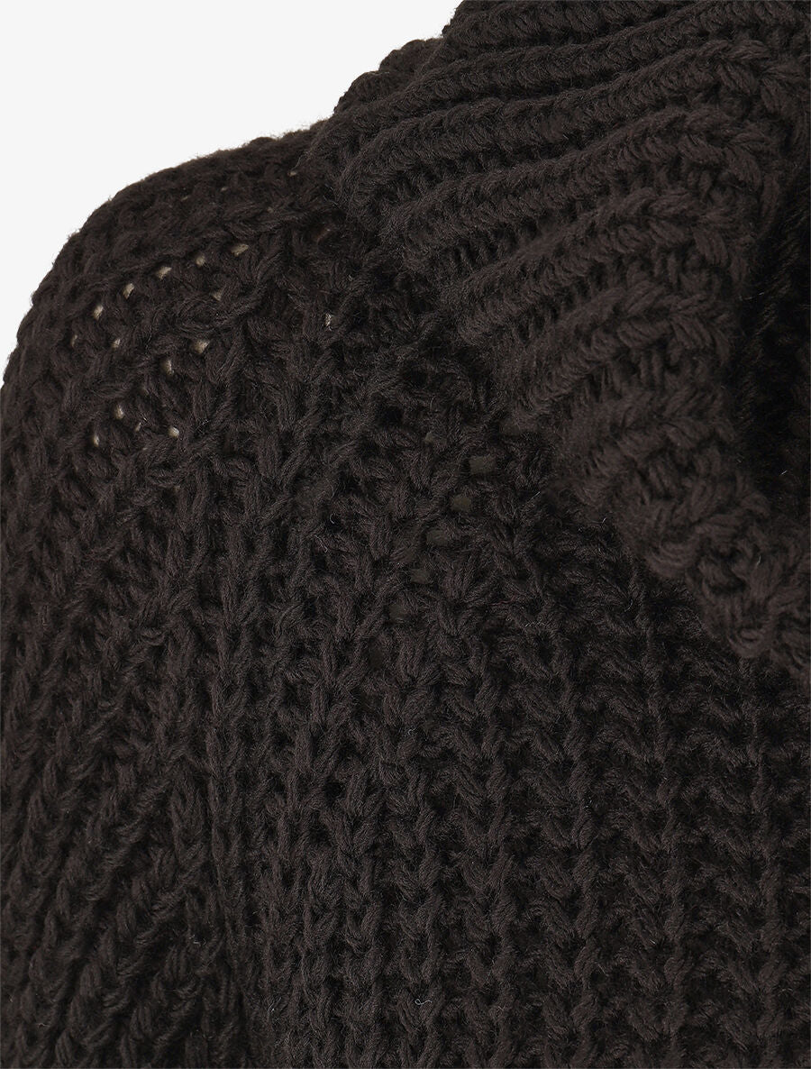 Pull en maille à col roulé loose - Noir - Image 3