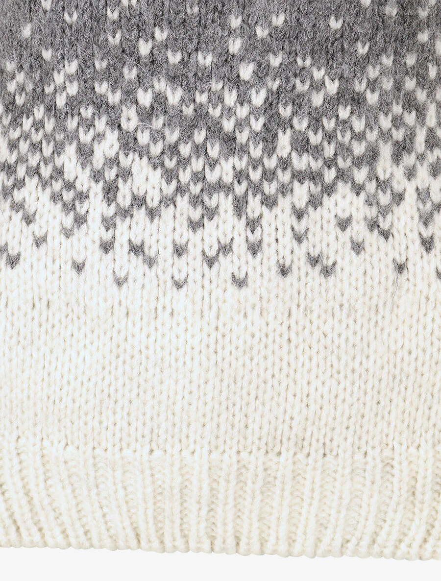 Pull en maille bicolore - Gris - Image 3