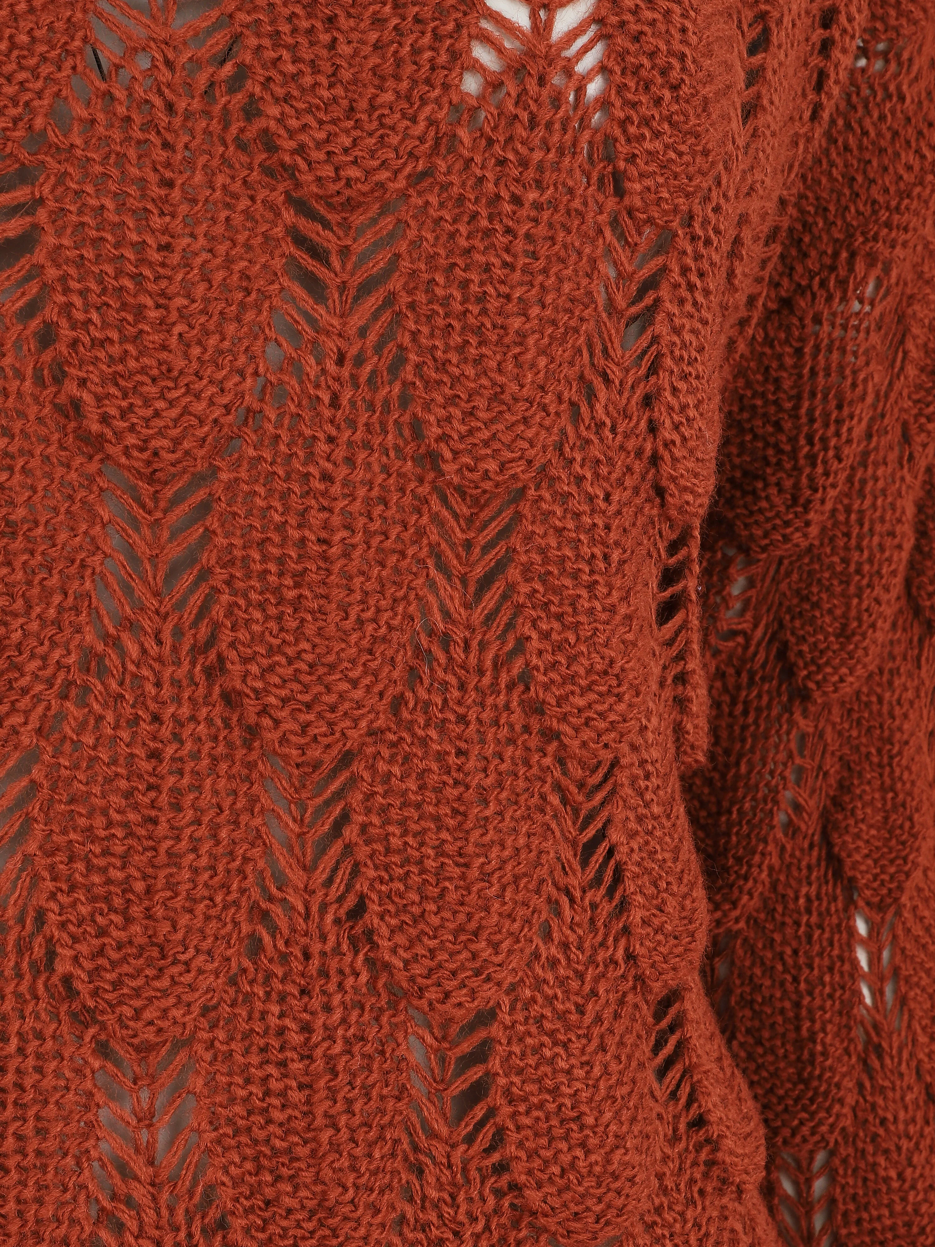 Pull en maille effet écaille - Rouille - Image 3