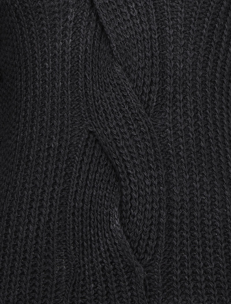Pull en maille épaisse à détail tressé à l'avant - Noir - Image 3