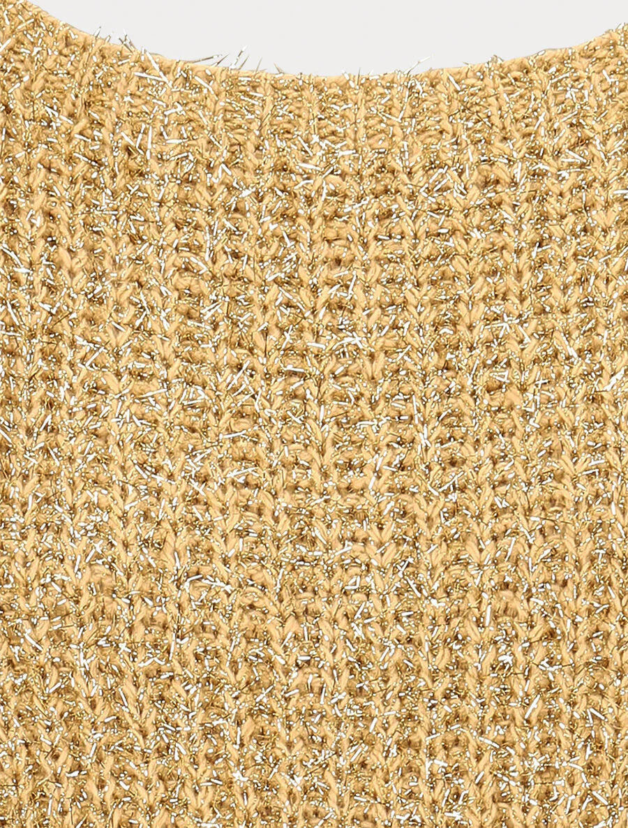 Pull en maille irisée - Or - Image 3