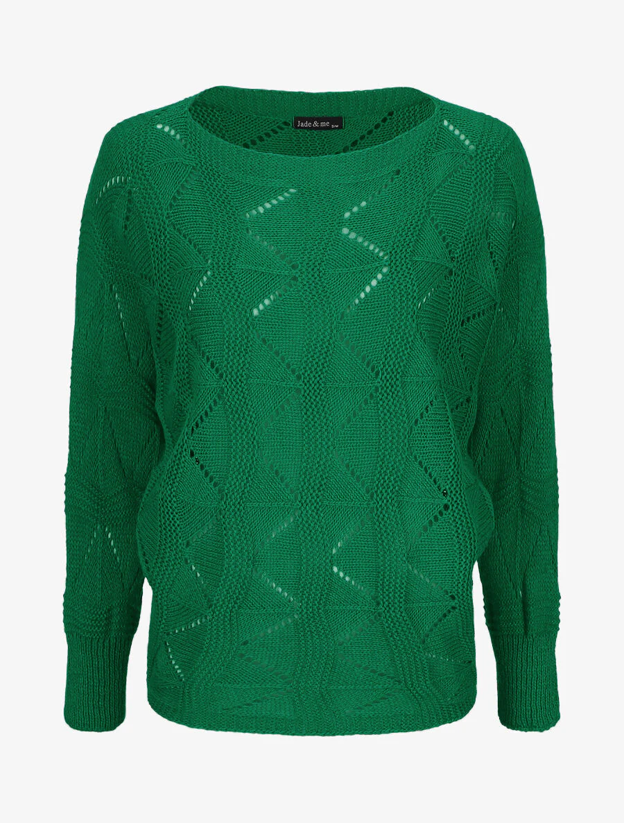 Pull en maille zigzag - Vert