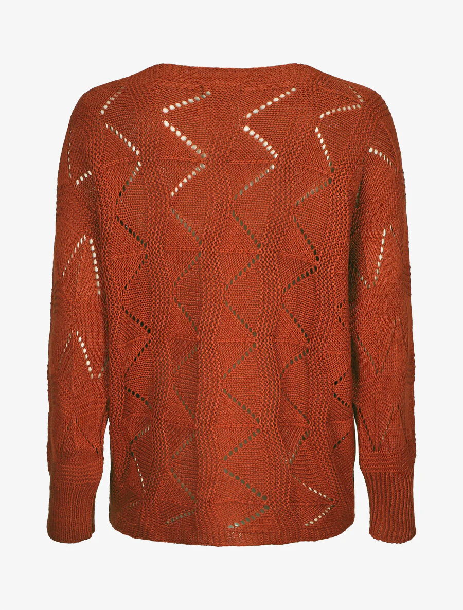 Pull en maille zigzag - Rouille - Image 2